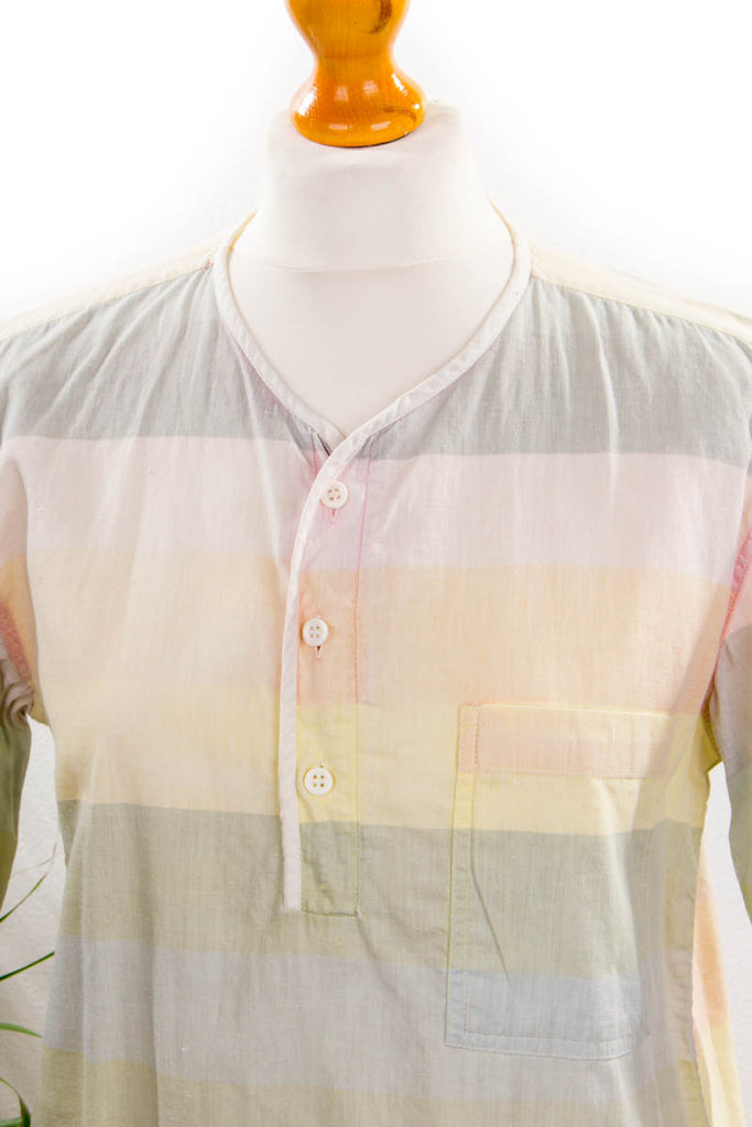 Pastell Polo Hemd 70er Boho bunt Hippie Mann real-boho S 44-46 Special vintageberlin.de