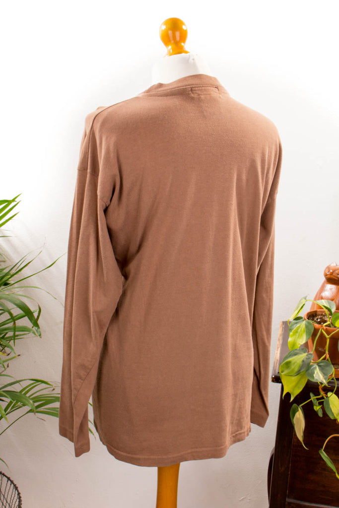 90s KOOKAI Sweatshirt 80er 90er braun bunt Designer Frau M 40-42 S 36-38 vintageberlin.de