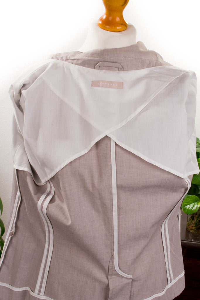 Stefanel Blazer beige grau beige Frau grau S 36-38 Sekretärin Special vintageberlin.de