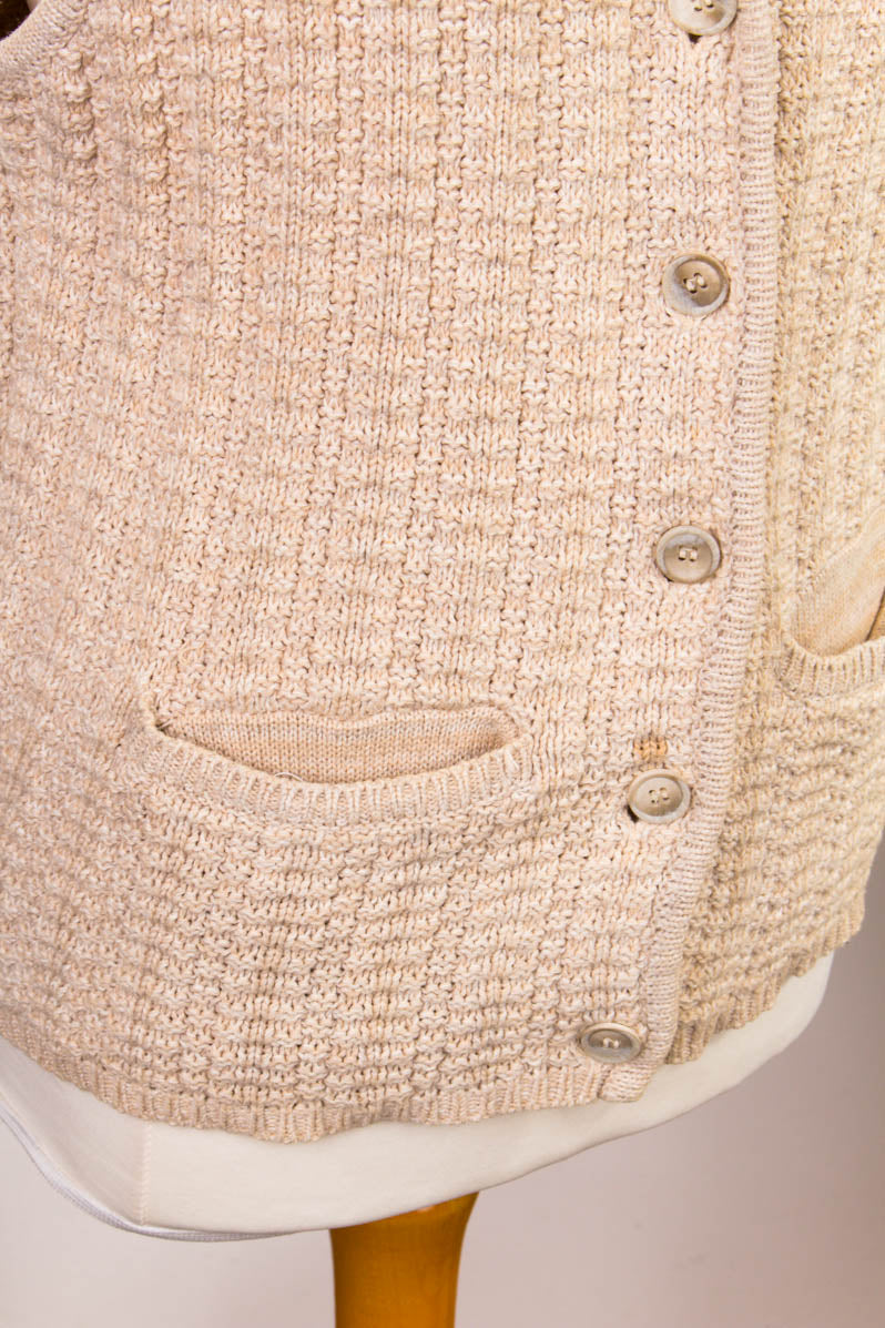 Baumwoll Strickweste beige