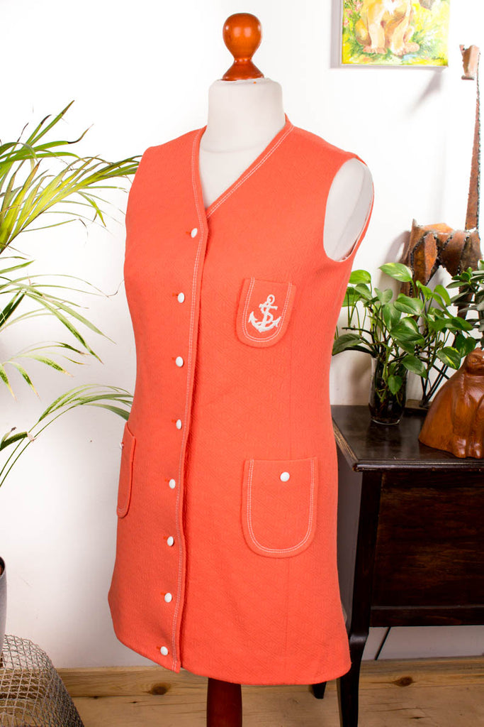 Minikleid orange maritim Default Title 60er 70er Disco Frau M 40-42 orange real-disco real-rockabilly real-schlager Rockabilly rosa S 36-38 Schlager Special vintageberlin.de