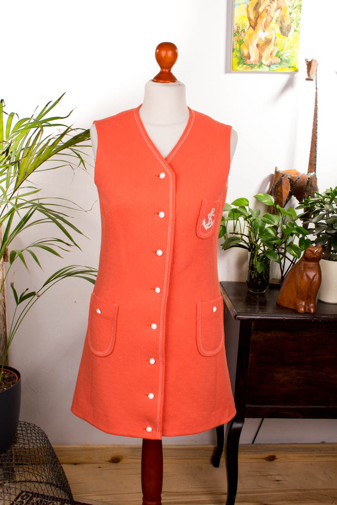 Minikleid orange maritim 60er 70er Disco Frau M 40-42 orange real-disco real-rockabilly real-schlager Rockabilly rosa S 36-38 Schlager Special vintageberlin.de