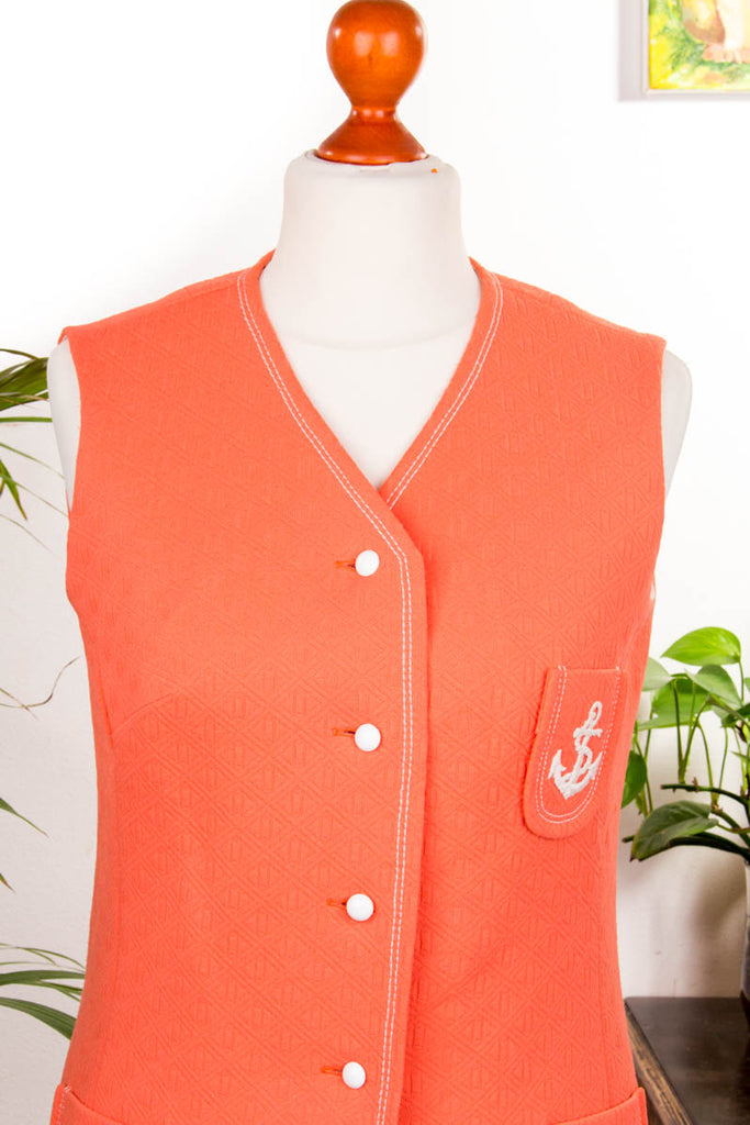 Minikleid orange maritim 60er 70er Disco Frau M 40-42 orange real-disco real-rockabilly real-schlager Rockabilly rosa S 36-38 Schlager Special vintageberlin.de