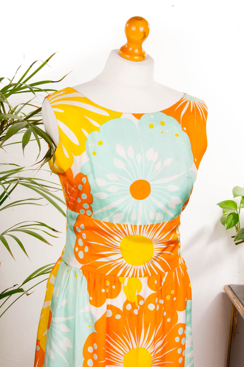 Hippie Seidenkleid Maxikleid bunt