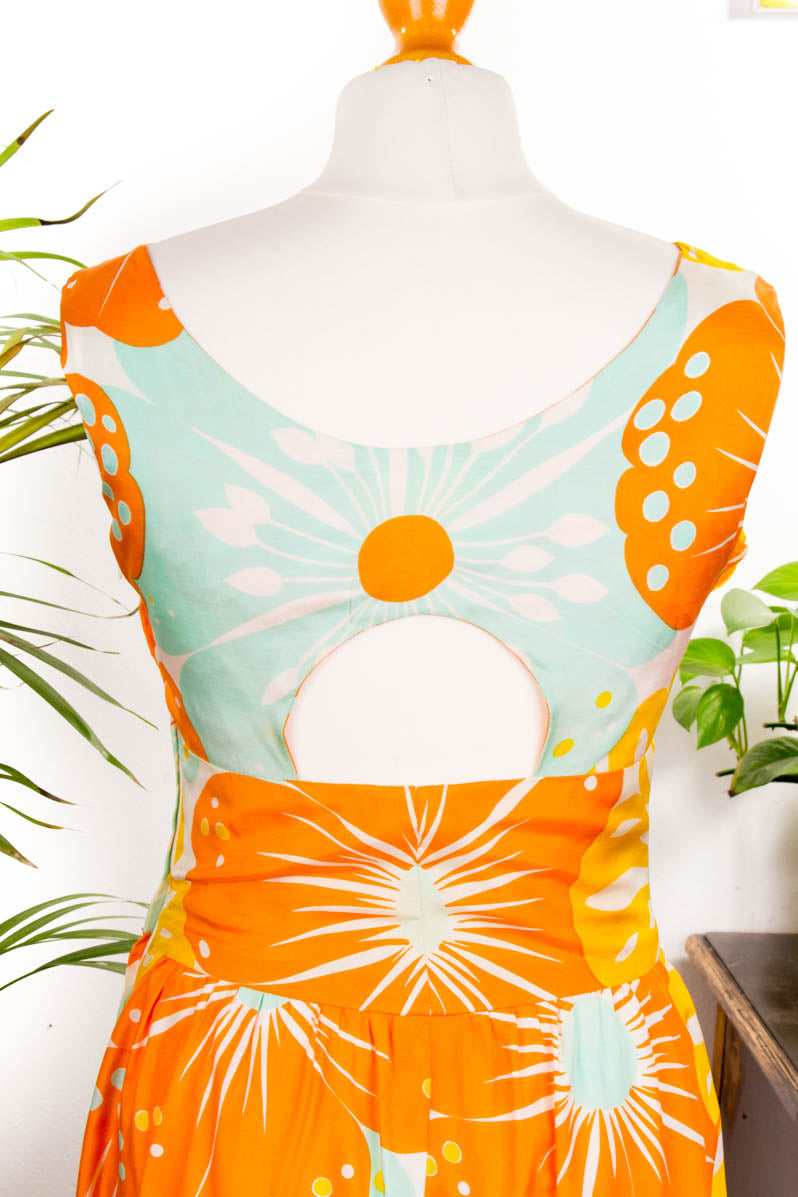 Hippie Seidenkleid Maxikleid bunt