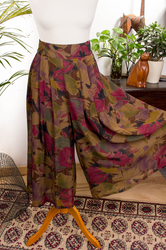 80er Sommerkostüm Chiffon Culottes 80er 90er Boho bunt Frau S 36-38 vintageberlin.de
