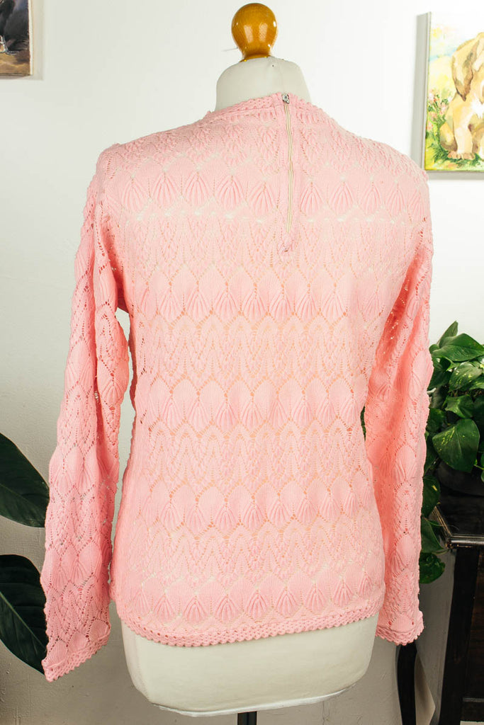 Vintage Spitzentop rosa 60er 70er Disco Frau M 40-42 rosa Schlager vintageberlin.de