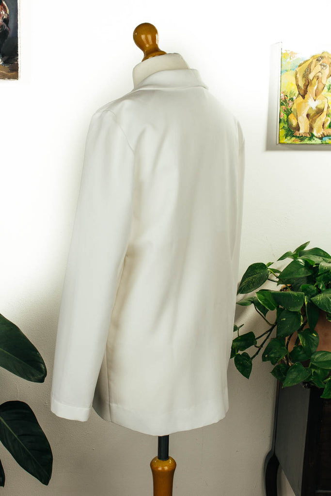 80er Power Blazer weiß 80er 90er Disco Frau M 40-42 Special weiß vintageberlin.de
