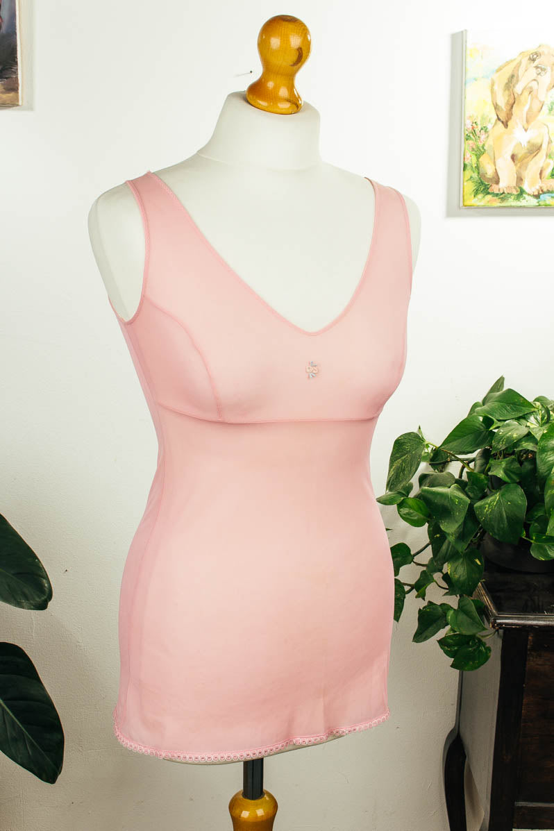 Perlon Unterkleid rosa