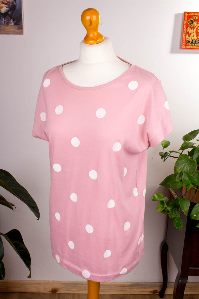 Shirt rosa Punkte 90er Frau M 40-42 rosa vintageberlin.de