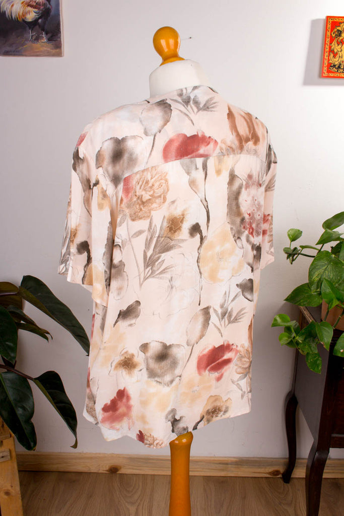 Betty Barclay Viskosebluse beige 90er beige Designer Frau L 44-46 M 40-42 vintageberlin.de