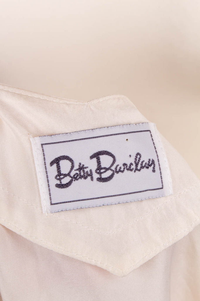 Betty Barclay Seidenbluse creme 90er beige Boho Designer Frau M 40-42 weiß vintageberlin.de