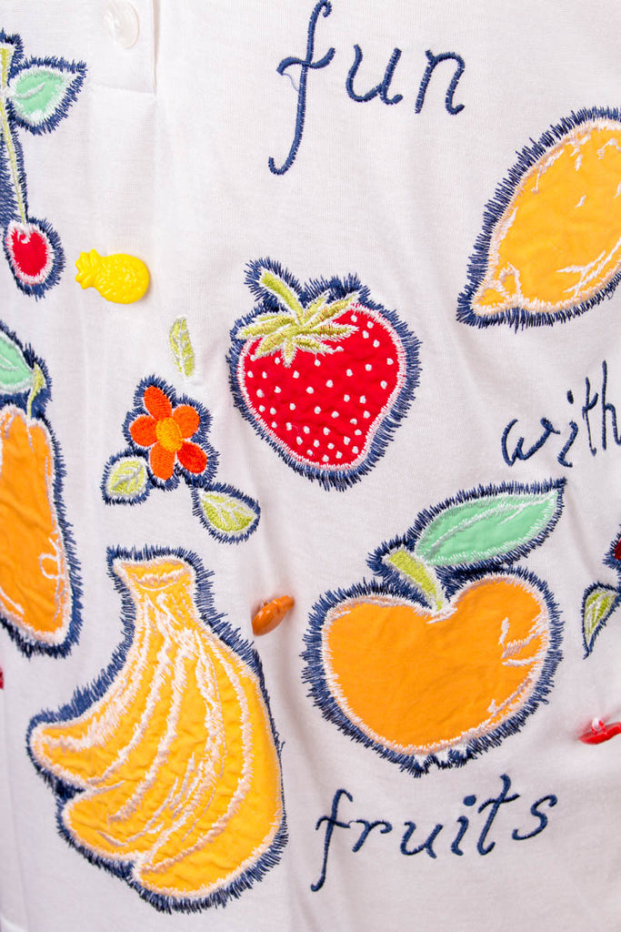 90s Oversize Shirt FRUITS 90er bunt Frau L 44-46 M 40-42 vintageberlin.de