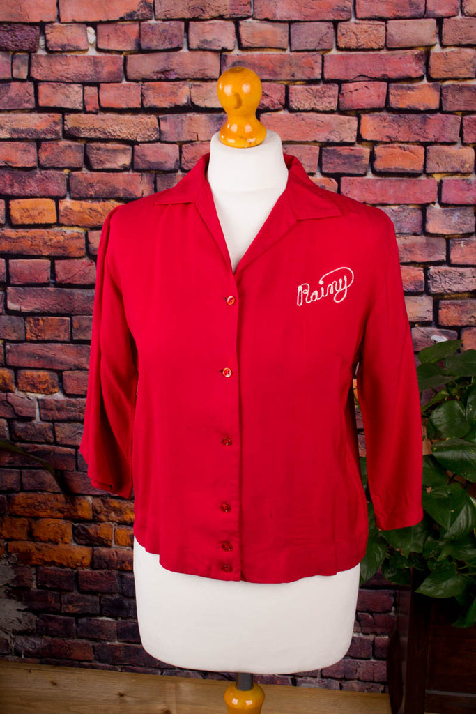 Rockabella Bluse rot Default Title 50er 60er Frau M 40-42 real-rockabilly Rockabilly rot S 44-46 vintageberlin.de