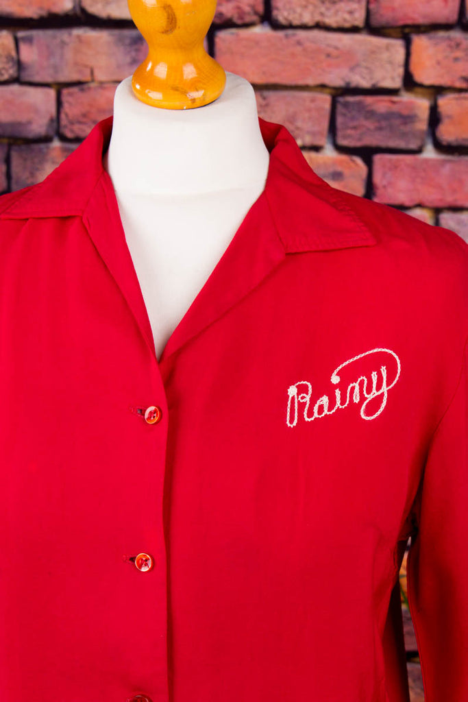 Rockabella Bluse rot 50er 60er Frau M 40-42 real-rockabilly Rockabilly rot S 44-46 vintageberlin.de