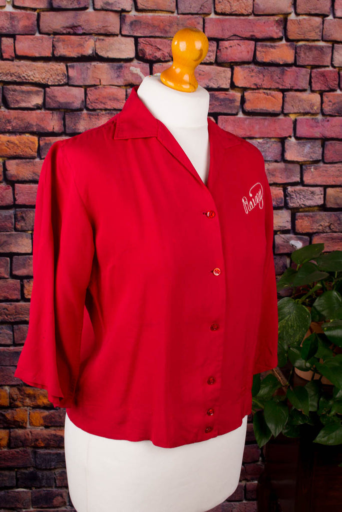 Rockabella Bluse rot 50er 60er Frau M 40-42 real-rockabilly Rockabilly rot S 44-46 vintageberlin.de