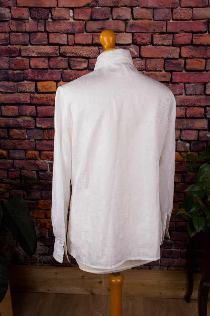 Vintage Louis Féraud Hemdbluse weiß 80er 90er Designer Frau M 40-42 S 36-38 Sekretärin weiß vintageberlin.de