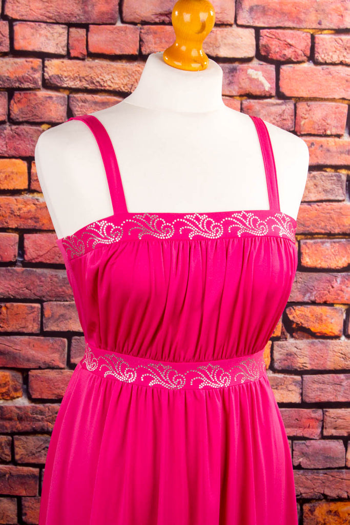 Cocktailkleid Pink Glitzer 80er 90er Abendmode Disco Frau pink S 36-38 Special vintageberlin.de