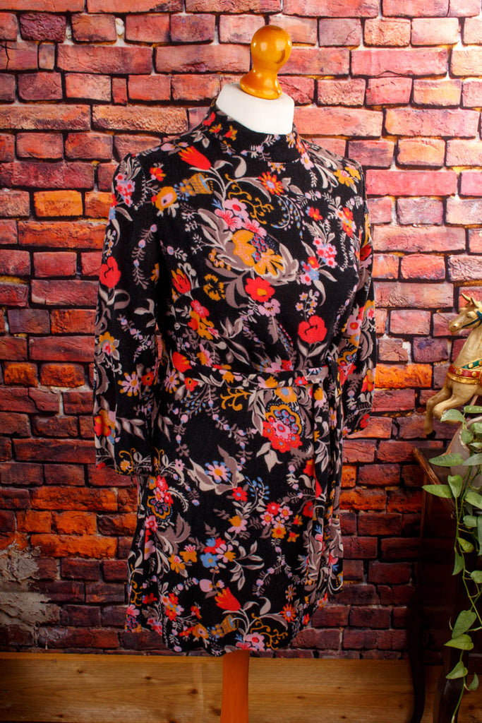 60s Minikleid bunt Wolle Default Title 60er Abendmode Boho bunt Disco Frau Hippie real-boho real-disco S 36-38 Schlager Special vintageberlin.de