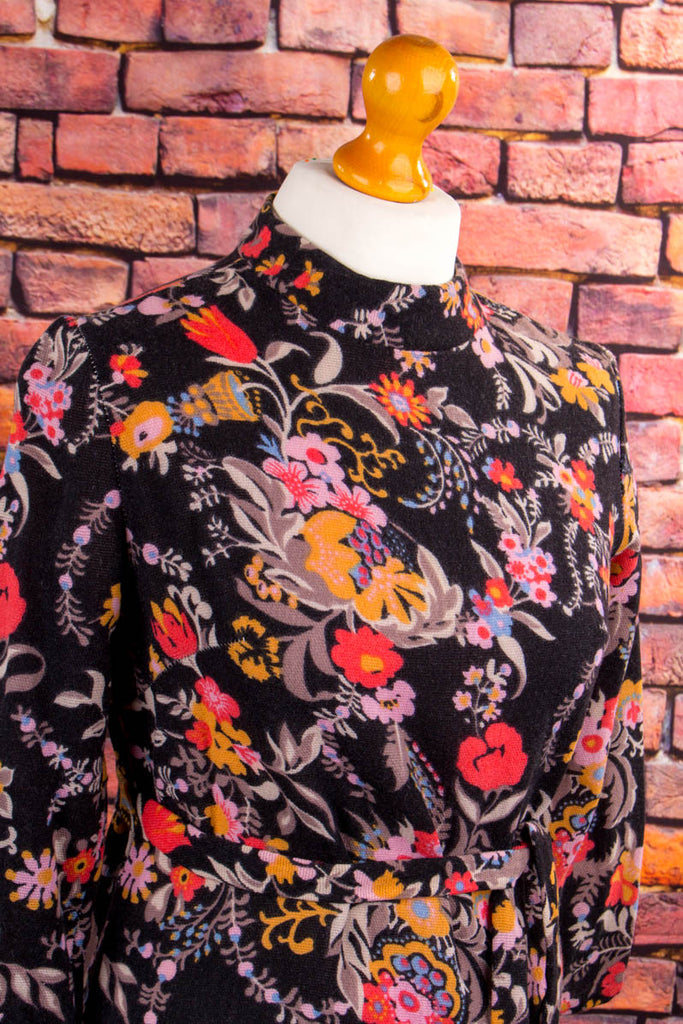 60s Minikleid bunt Wolle 60er Abendmode Boho bunt Disco Frau Hippie real-boho real-disco S 36-38 Schlager Special vintageberlin.de