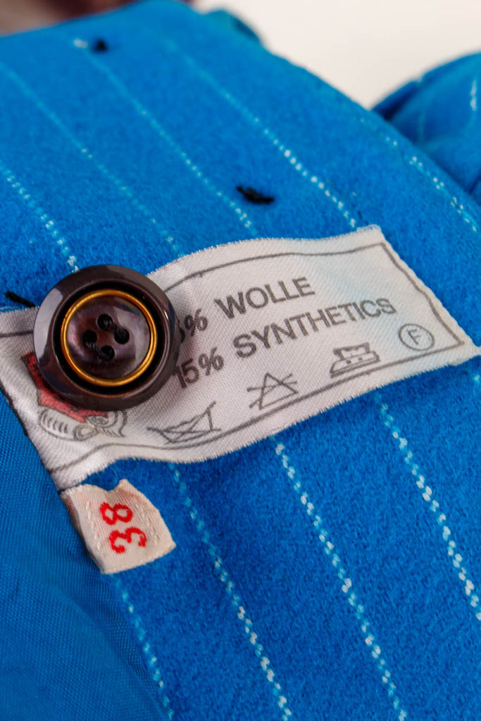 Vintage Jackett türkis Wolle 60er 70er blau Dandy Frau Rockabilly S 36-38 Sekretärin Special türkis vintageberlin.de