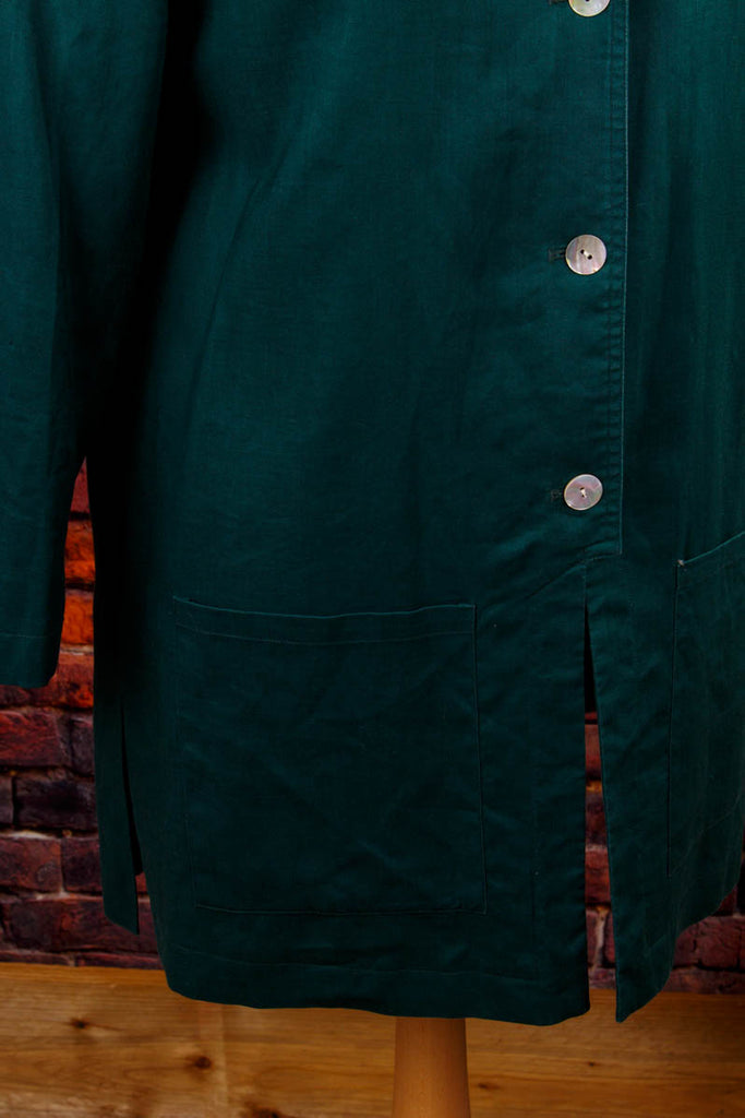 Vintage Leinen Blazer grün weit 90er Frau grün L 44-46 M 40-42 Sekretärin Special vintageberlin.de