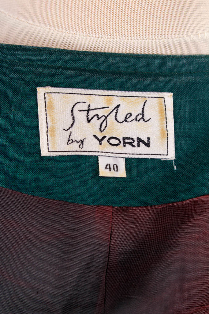 Vintage Leinen Blazer grün weit 90er Frau grün L 44-46 M 40-42 Sekretärin Special vintageberlin.de
