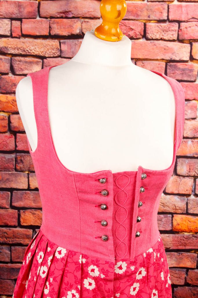 Vintage Miederdirndl rosa 70er Dirndl Frau pink Rockabilly rosa S 36-38 Special vintageberlin.de