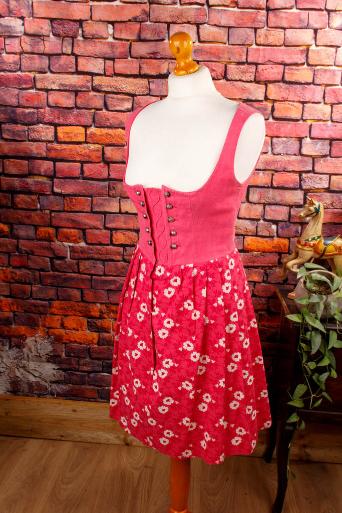 Vintage Miederdirndl rosa 70er Dirndl Frau pink Rockabilly rosa S 36-38 Special vintageberlin.de