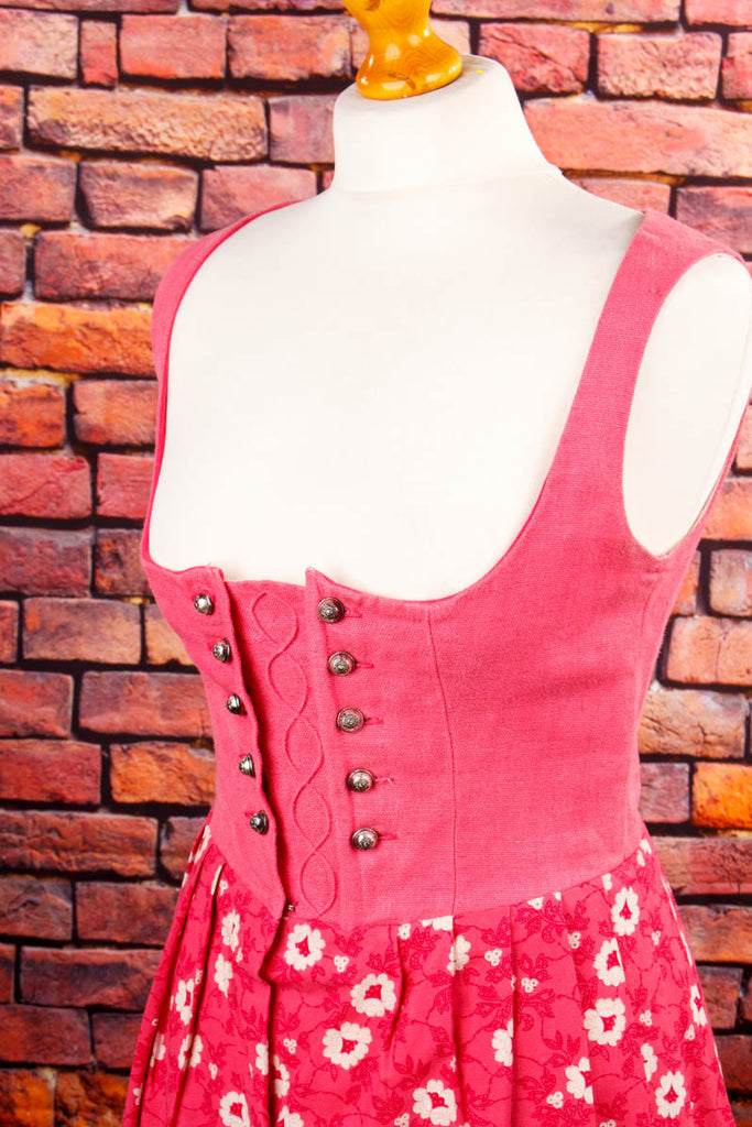 Vintage Miederdirndl rosa 70er Dirndl Frau pink Rockabilly rosa S 36-38 Special vintageberlin.de