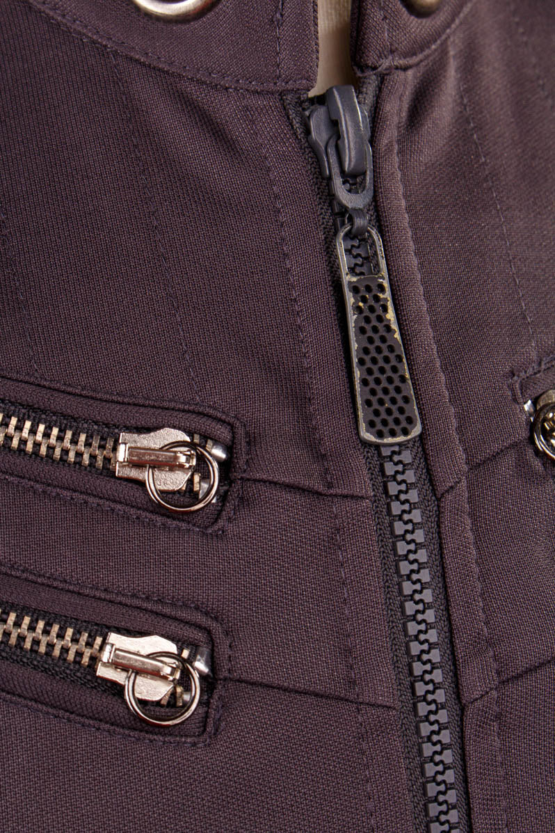 DIESEL Mantel Kleid grau Motorrad-Style
