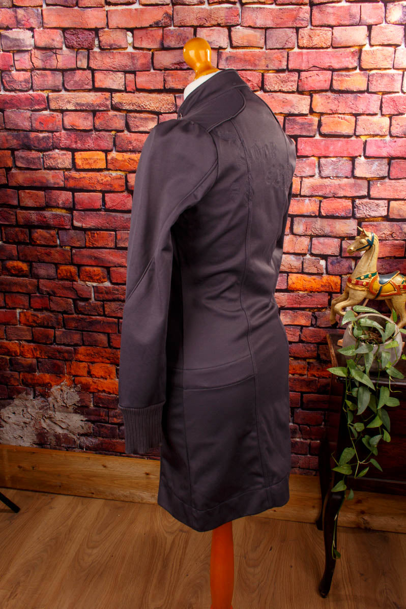 DIESEL Mantel Kleid grau Motorrad-Style