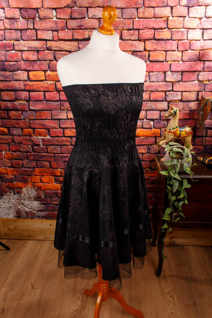 Partykleid schwarz Glitzer Default Title Disco Frau Rockabilly S 36-38 schwarz vintageberlin.de