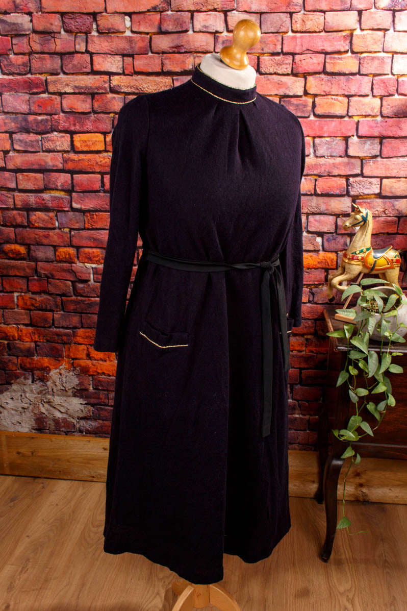 Boho Winterkleid schwarz gold