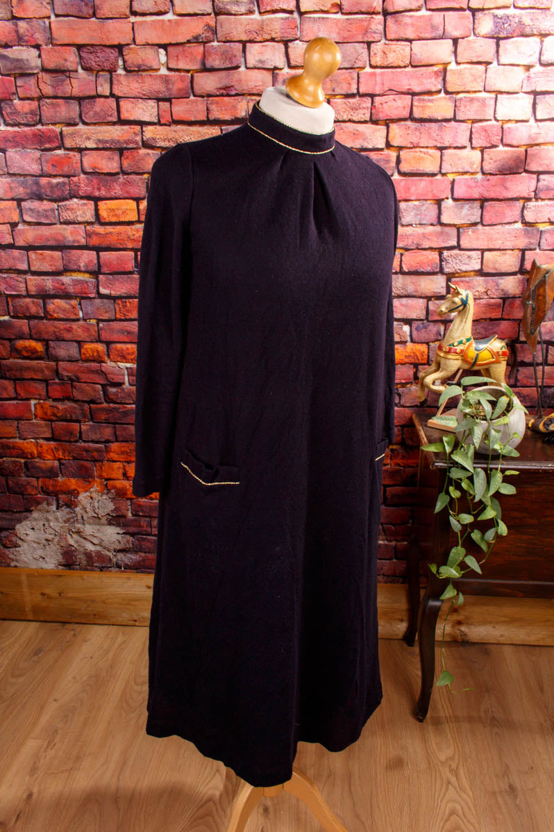 Boho Winterkleid schwarz gold