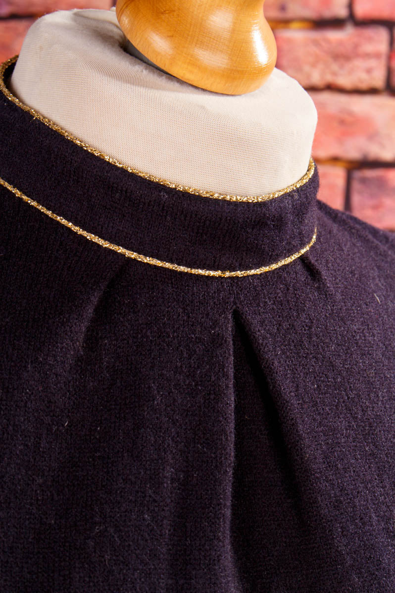 Boho Winterkleid schwarz gold