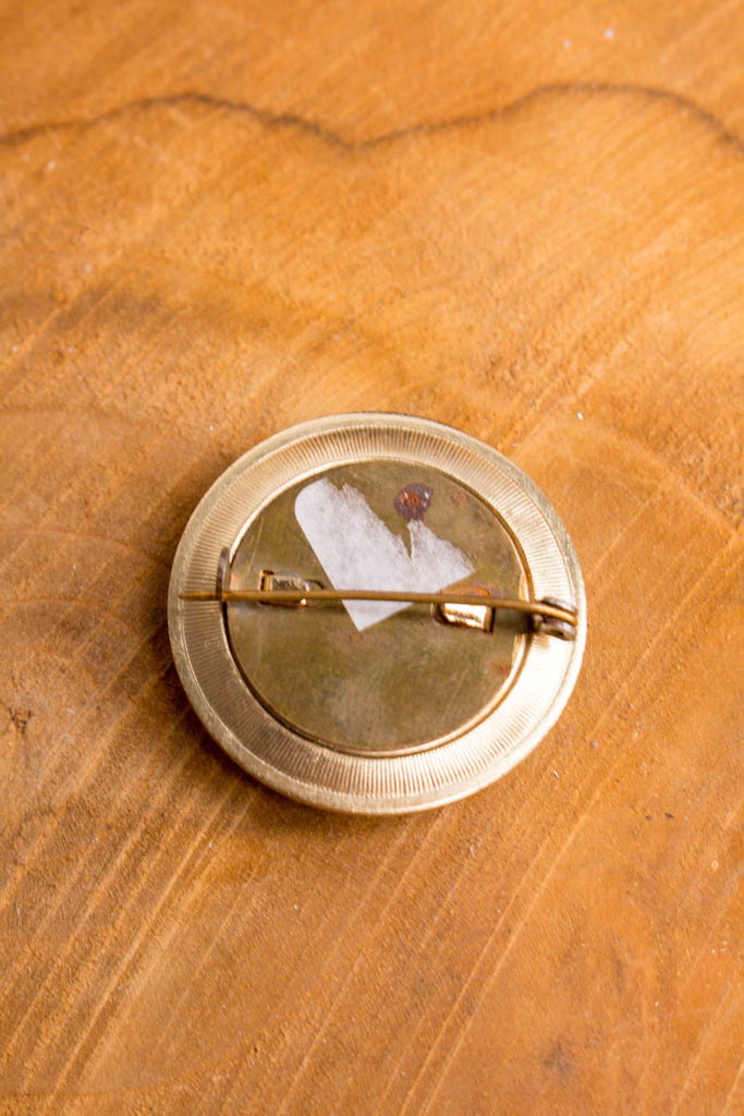 Anstecknadel Portrait gold 70er Accessoires Brosche gold vintageberlin.de