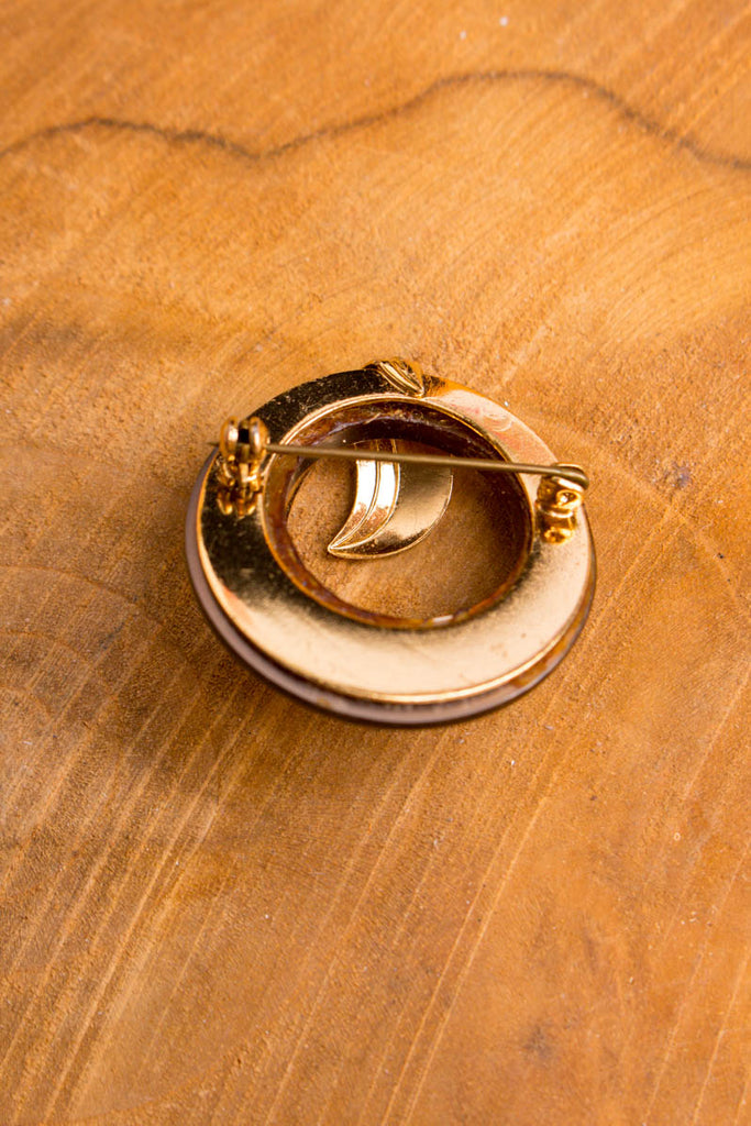 Anstecknadel abstrakt gold 70er Accessoires Brosche gold vintageberlin.de