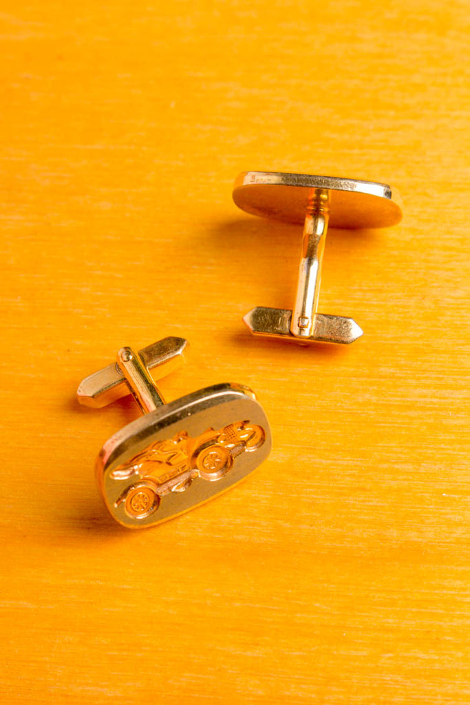 Manschettenknöpfe Oldtimer Cabrio 60er 70er Accessoires Charleston Dandy Flapper&Charleston gold Manschettenknopf Schlager Special vintageberlin.de