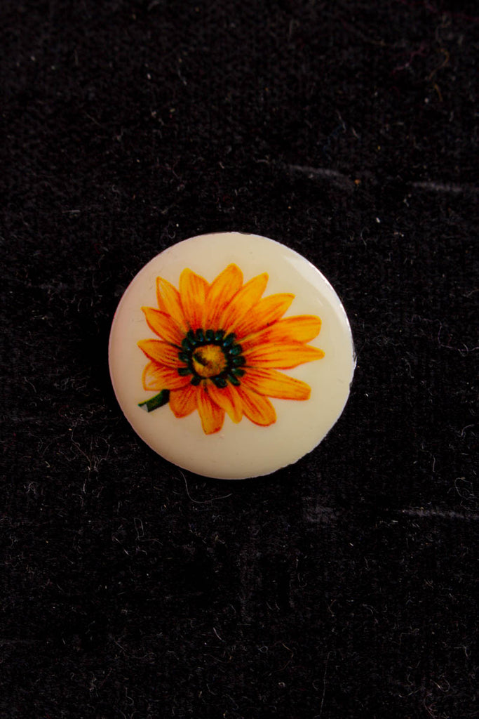 Vintage Brosche rund Sonnenhut Blume Default Title 60er 70er Accessoires Boho Brosche bunt real-boho Rockabilly vintageberlin.de