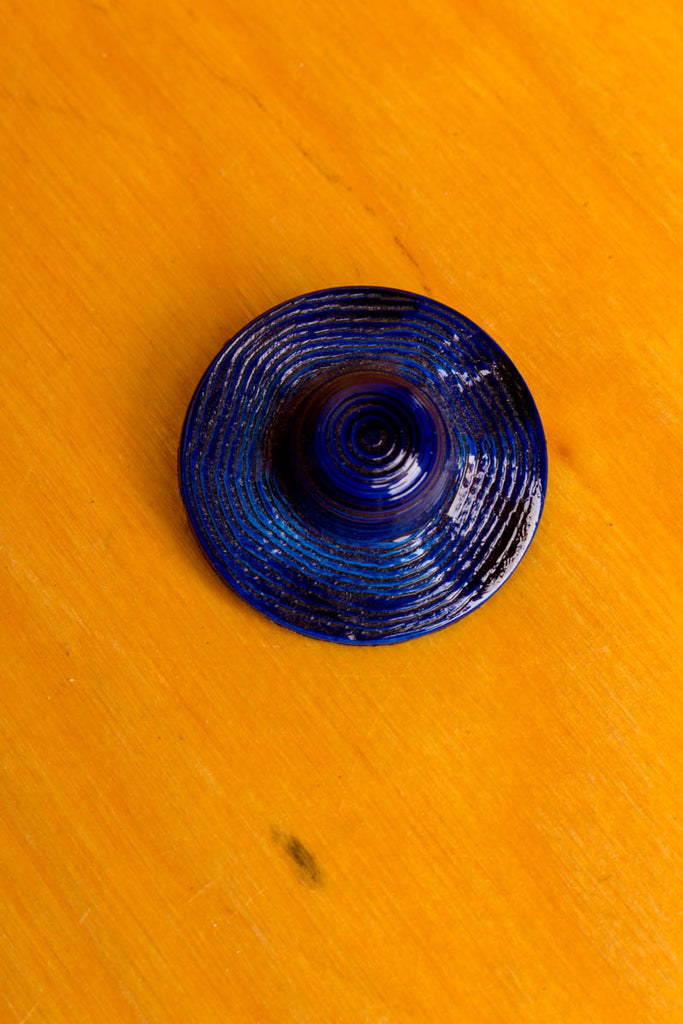 Vintage Brosche blau Sonnenhut Default Title 70er 80er Accessoires blau Brosche Rockabilly Sekretärin Special vintageberlin.de
