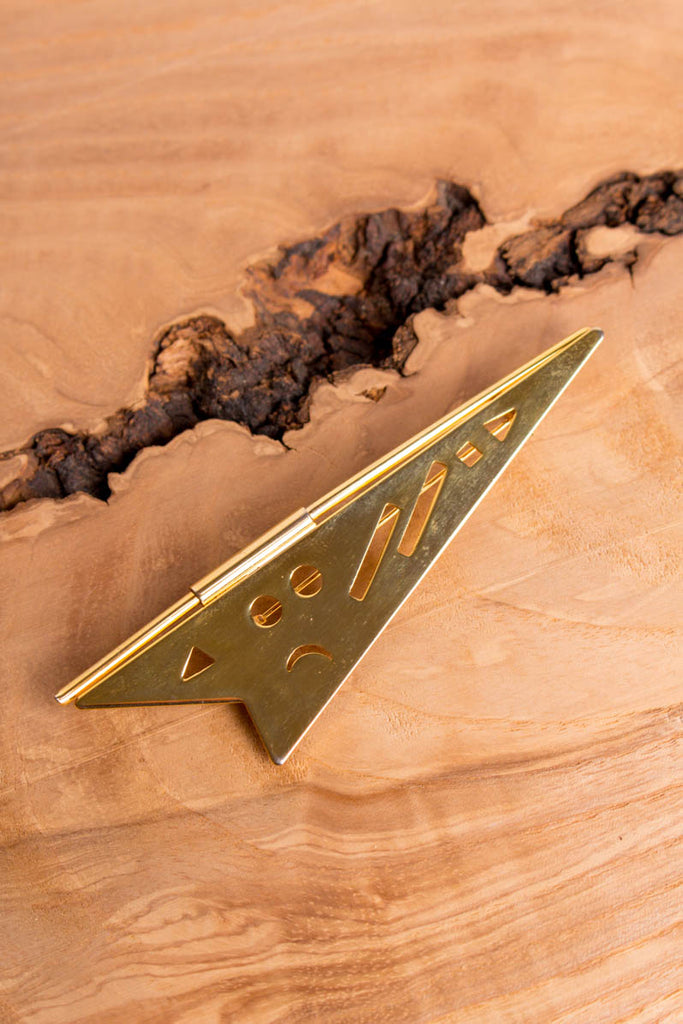 abstrakte Vintage Brosche Pfeil Default Title 80er Abendmode Accessoires Brosche Disco gold Unisize vintageberlin.de