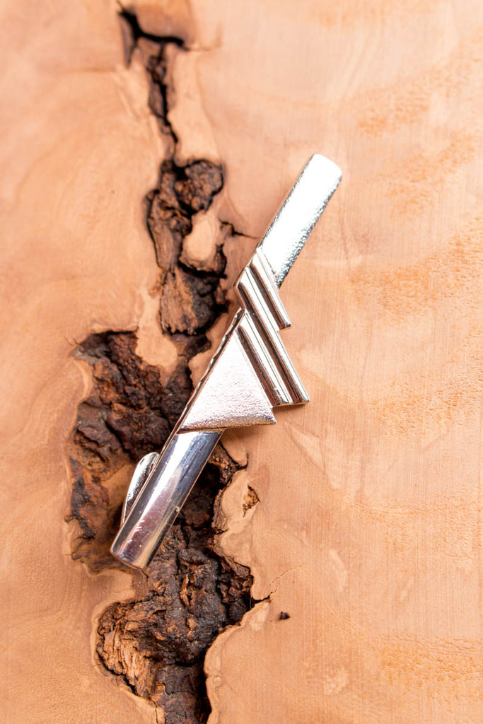 Vintage Krawattenklammer geometrisch Default Title 90er Accessoires Dandy Krawattennadel Rockabilly silber Special Unisize vintageberlin.de