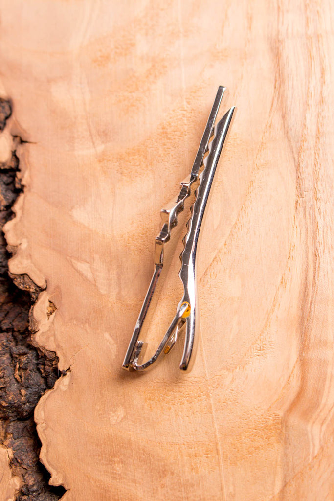 Vintage Krawattenklammer geometrisch 90er Accessoires Dandy Krawattennadel Rockabilly silber Special Unisize vintageberlin.de