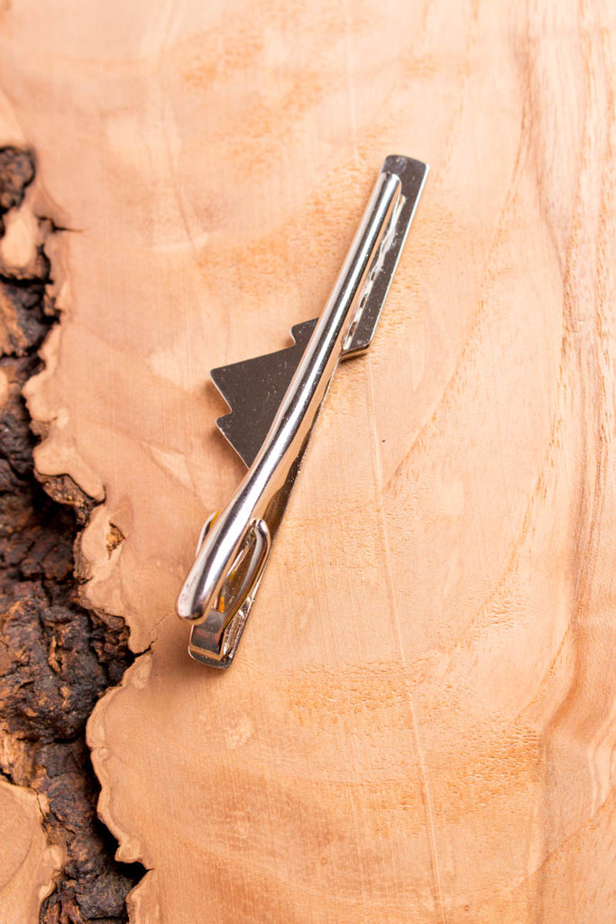 Vintage Krawattenklammer geometrisch 90er Accessoires Dandy Krawattennadel Rockabilly silber Special Unisize vintageberlin.de