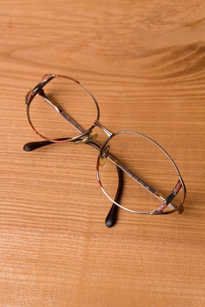 Vintage Brillengestell Emaille 80er Accessoires Brille bunt gold Special Unisize vintageberlin.de