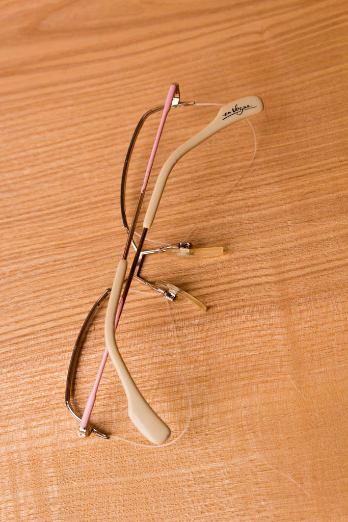 Vintage Brillengestell gold lila 80er Accessoires Brille gold lila Sekretärin Special Unisize vintageberlin.de