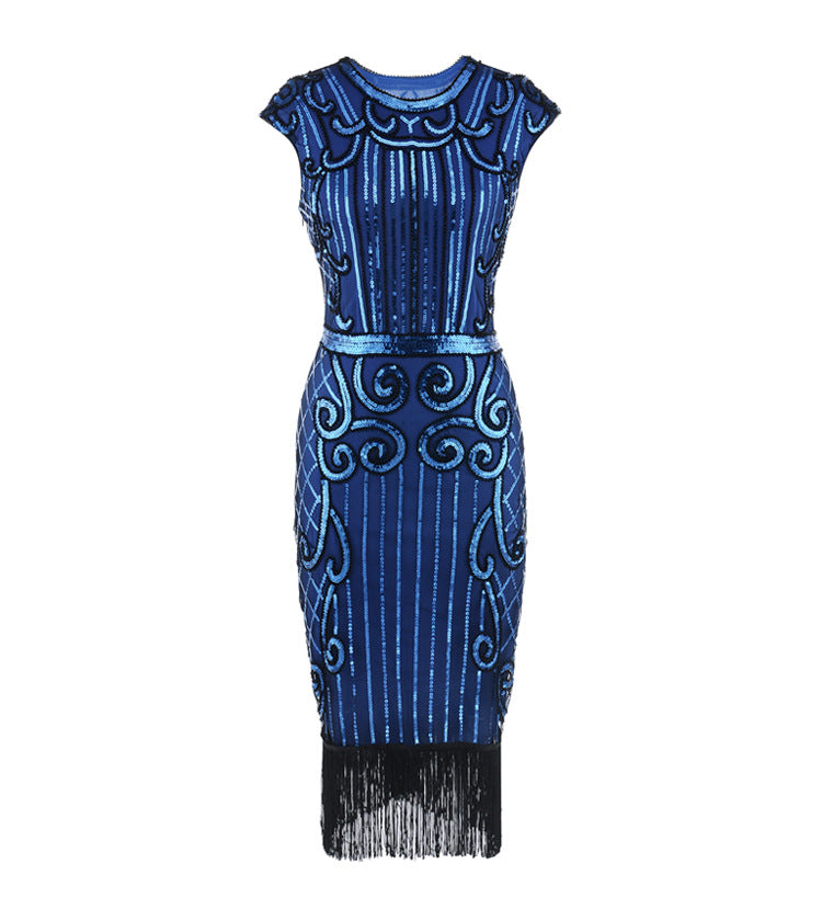 20er Jahre Charleston Kleid blau 20er 35 Abendmode blau Charleston Flapper&Charleston Frau L 44-46 M 40-42 S 36-38 schwarz XL 48-50 vintageberlin.de