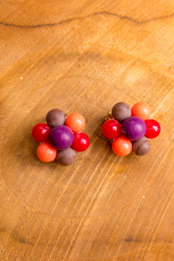 Vintage Ohrclips bunte Perlen Default Title 50er 60er 70er Abendmode Accessoires bunt Disco Ohrschmuck real-disco real-rockabilly Rockabilly Schlager Schmuck Sekretärin Special vintageberlin.de