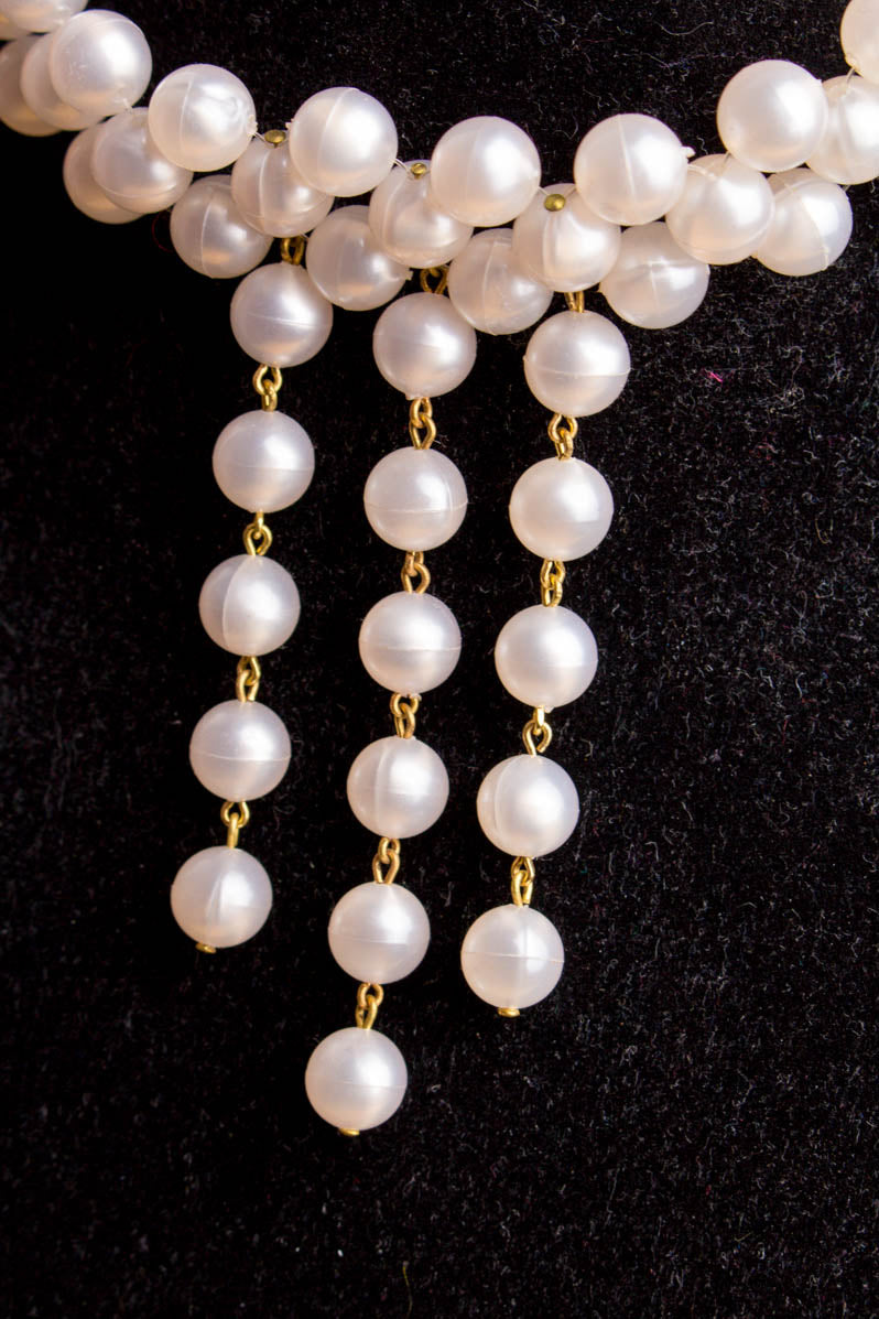 Vintage Collier weiß Perlen